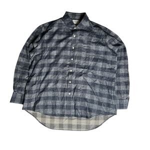 Ledbury Classic Fit Blue Plaid Button Front Flannel Men Size 2XL